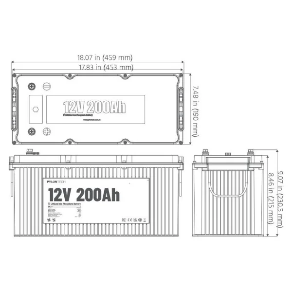 Pylontech 12v 200ah Lityum Akü Bluetooth Haberleşmeli Lifepo4 - Görsel 2