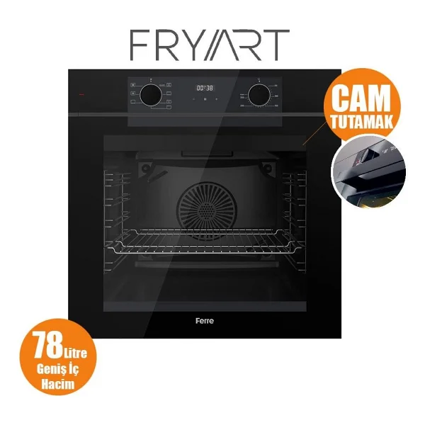 Ferre Fryart QEP63CS Siyah Ankastre Fırın - Görsel 4