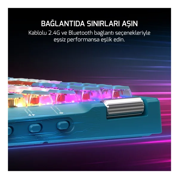 Gamepower Sense RGB Tkl Red Switch Kablolu/Kablosuz Mekanik Oyuncu Klavyesi - Görsel 2