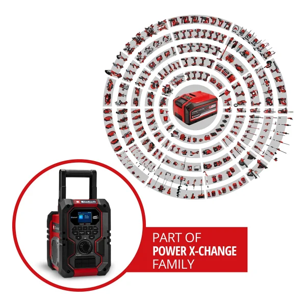 Einhell Akülü Radyo Te-Cr 18 Li Dab+/Fm/BT - Solo Power X-Change (18 V, Dab+, Fm, Bluetooth, Aux, USB, Otomatik İstasyon Arama, Tft Renkli Ekran, Ip65) - Görsel 3