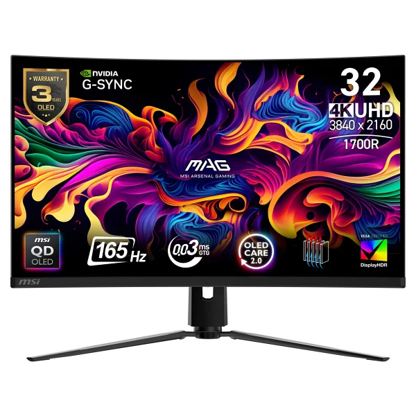 Msı Mag 321cup Qd-OLED 31.5" 0.03 Ms 4K Curved 165 Hz Oyuncu Monitörü - Görsel 3