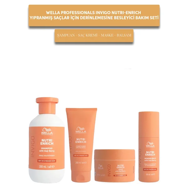 Wella Professionals Invigo Nutri-Enrich Yıpranmış Saçlara Derinlemesine Besleyici Bakım (Şampuan+Saçkremi+Maske+Balsam) - Görsel 2