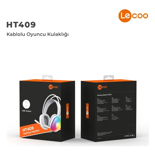 Lenovo Lecoo Ht409 RGB USB Kablolu Kulak Üstü Oyuncu Kulaklığı - Görsel 8