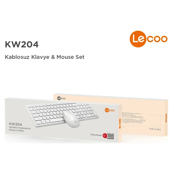 Lenovo Lecoo Kw204 Beyaz Kablosuz Klavye Mouse Seti - Görsel 8