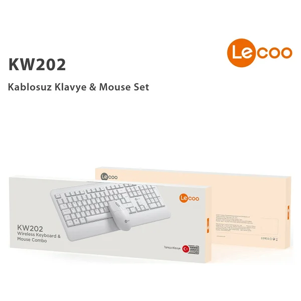 Lenovo Lecoo Kw202 Beyaz Kablosuz Klavye Mouse Seti - Görsel 7