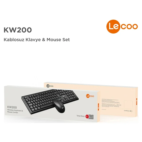 Lenovo Lecoo Kw200 Siyah Kablosuz Klavye Mouse Seti - Görsel 8