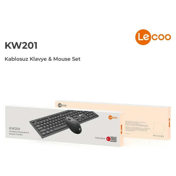 Lenovo Lecoo Kw201 Siyah Kablosuz Klavye Mouse Seti - Görsel 8
