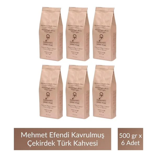 Kurukahveci Mehmet Efendi Kavrulmuş Çekirdek Türk Kahvesi 500 Gr 6'lı - Görsel 5