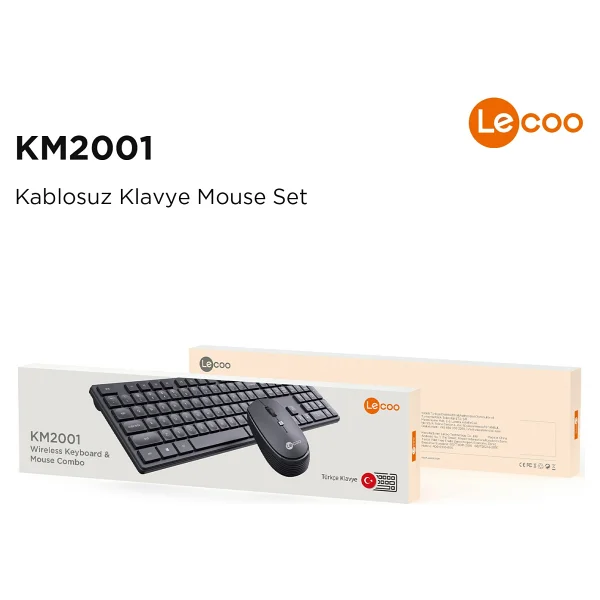 Lenovo Lecoo Km2001 Siyah Kablosuz Klavye Mouse Seti - Görsel 10