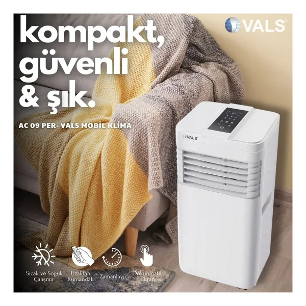 Vals AC 09 PER A++ 9000 BTU Mobil Klima - Görsel 2