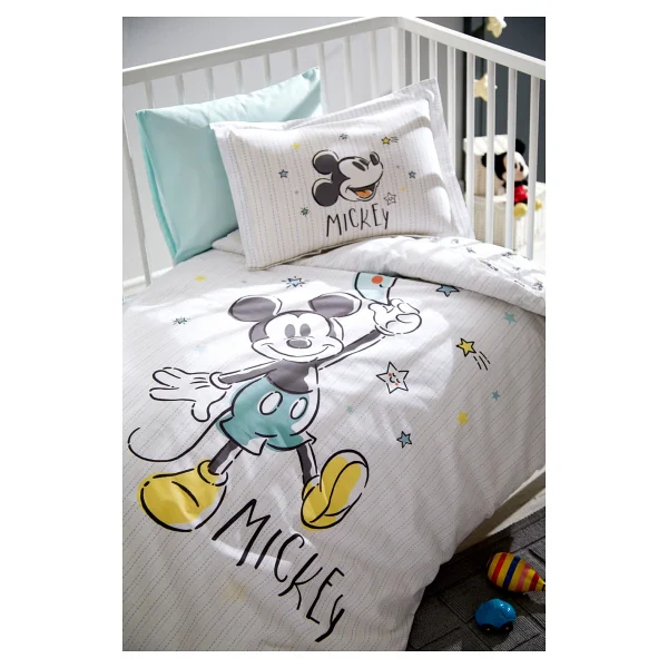 Özdilek Mickey Mouse Good Night Disney Lisanslı Bebek Nevresim Takımı 0247 - Beyaz - Görsel 2