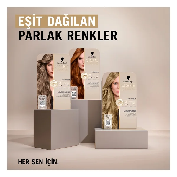 Schwarzkopf Creme Supreme 7.16 Küllü Soğuk Kumral Saç Boyası - Görsel 8