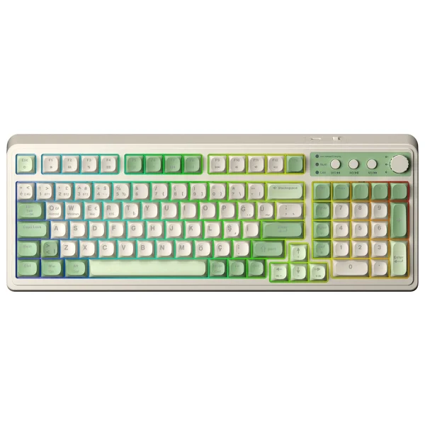 Aula S99 Retro Yeşil RGB %96 Kablolu/Kablosuz Oyuncu Klavyesi - Görsel 6