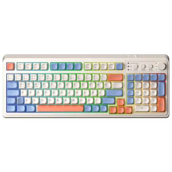 Aula S99 Retro Turuncu RGB %96 Kablolu/Kablosuz Oyuncu Klavyesi - Görsel 6