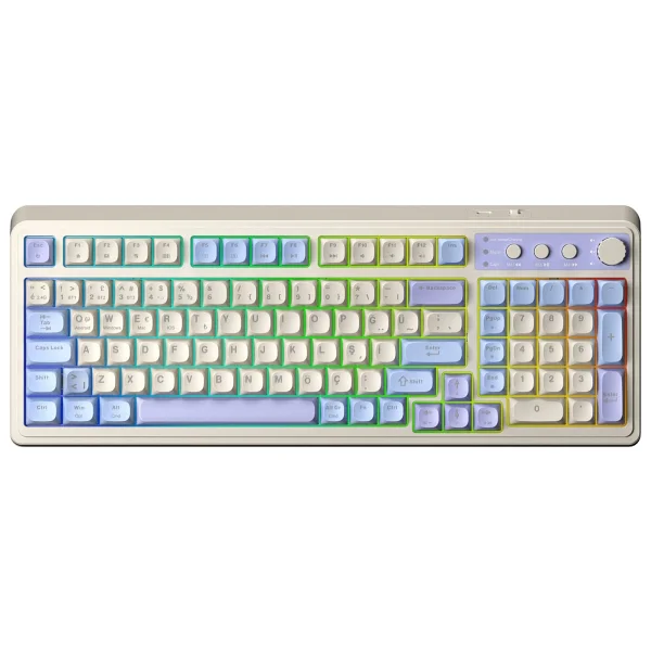 Aula S99 Retro Mavi RGB %96 Kablolu/Kablosuz Oyuncu Klavyesi - Görsel 6