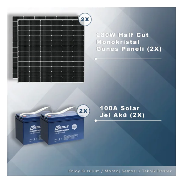 Matech 2 Kw Maxı Solar Paket Sistem (2000w/Gün) - Görsel 2