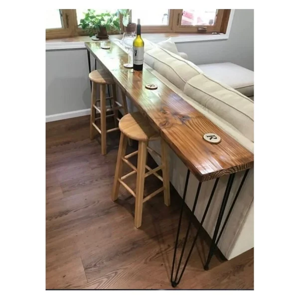 Umutpark Metalmasif Ahşap Çam Panel Mutfak Bar Masası. - Görsel 2