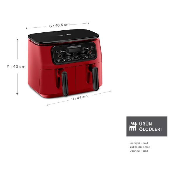 Karaca Air Pro Cook Duo Superfresh 8 Lt Yağsız Fritöz - Görsel 3