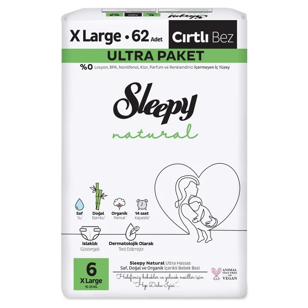 Sleepy Natural 6 Numara X Large 62'li Bebek Bezi - Görsel 6