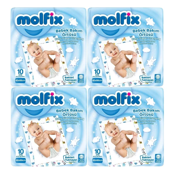 Molfix 10'lu 4 Paket Bebek Bakım Örtüsü - Görsel 2