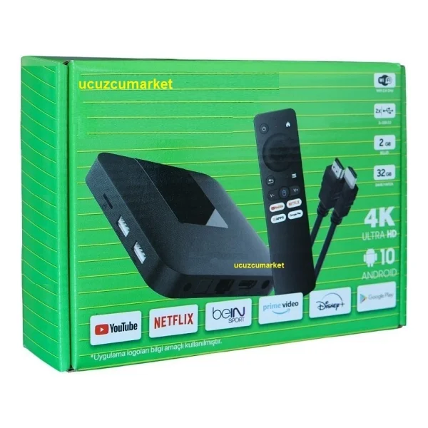 2gb/32gb Android 10 TV Box ( Inat TV Yüklenerek Gönderilecektir ) - Görsel 3