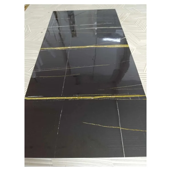 30X60 cm Mermer Desenli Yapışkanlı Seramik Desen Mutfak-Banyo-Wc Pvc Duvar Kaplama Paneli - Lacivert - Beyaz