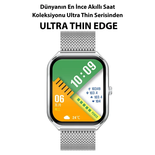 Logia Ultra Thin Edge Gümüş Akıllı Saat - Görsel 6