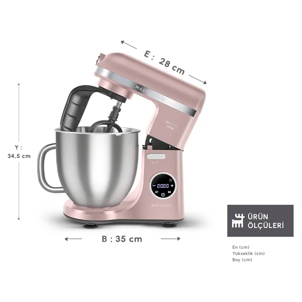 Karaca Mastermaid Chef Ultra D 2000 W Rose Gold 7 Lt Hamur Yoğurma Makinesi - Görsel 3