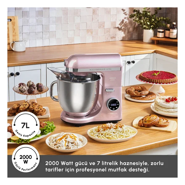 Karaca Mastermaid Chef Ultra D 2000 W Rose Gold 7 Lt Hamur Yoğurma Makinesi - Görsel 5