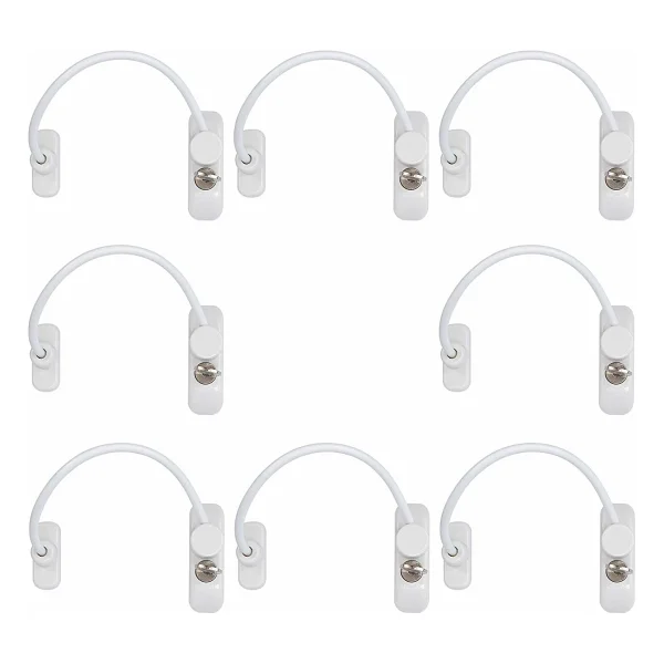 Kidmix Halatlı Pvc Pimapen Kapı Pencere Emniyet Kilidi 8 Adet Beyaz - Görsel 5