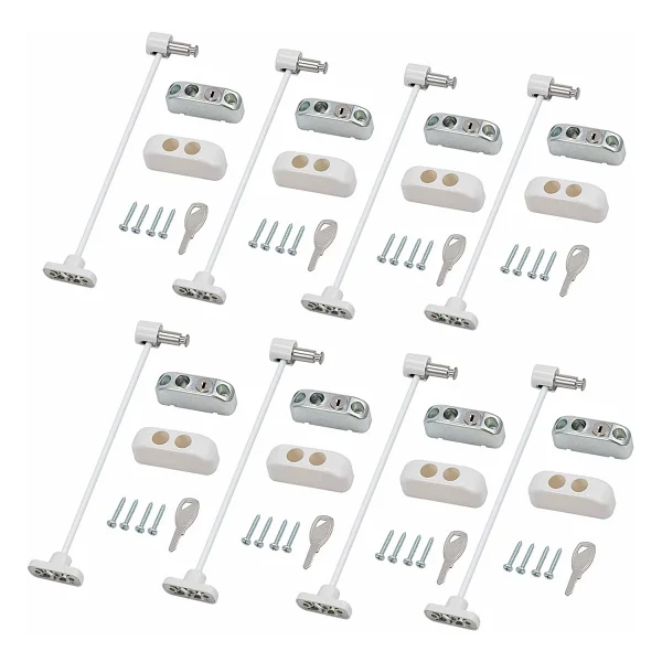 Kidmix Halatlı Pvc Pimapen Kapı Pencere Emniyet Kilidi 8 Adet Beyaz - Görsel 6