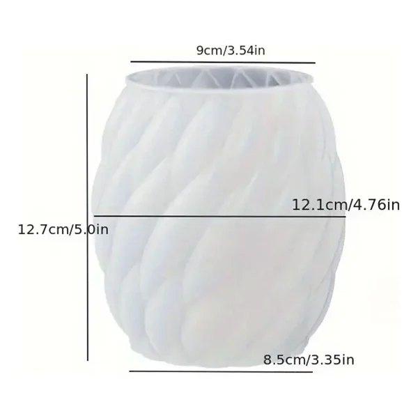 Silikon Mum Yağmur Damlası Şekilli Büyük Boy 3d Geometrik Kavisli Sütun Sabun Kalıbı - Standart - Görsel 3