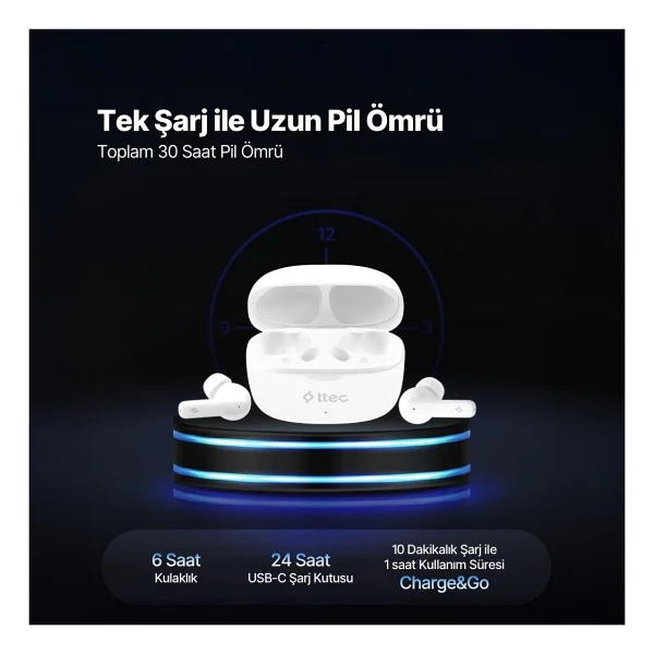 Ttec AirBeat Pro 2KM154 ANC TWS Kulak İçi Bluetooth Kulaklık - Görsel 5
