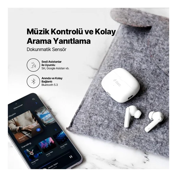 Ttec AirBeat Pro 2KM154 ANC TWS Kulak İçi Bluetooth Kulaklık - Görsel 6