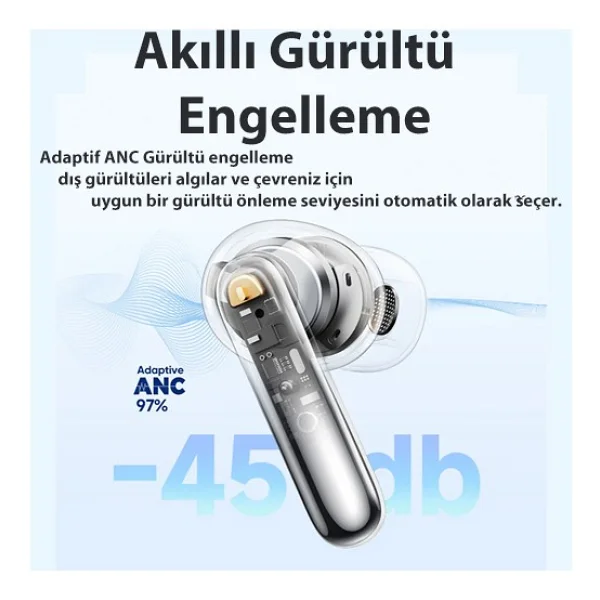 Qcy Melobuds 2 N50 ANC TWS Siyah Kulak İçi Bluetooth Kulaklık - Görsel 8