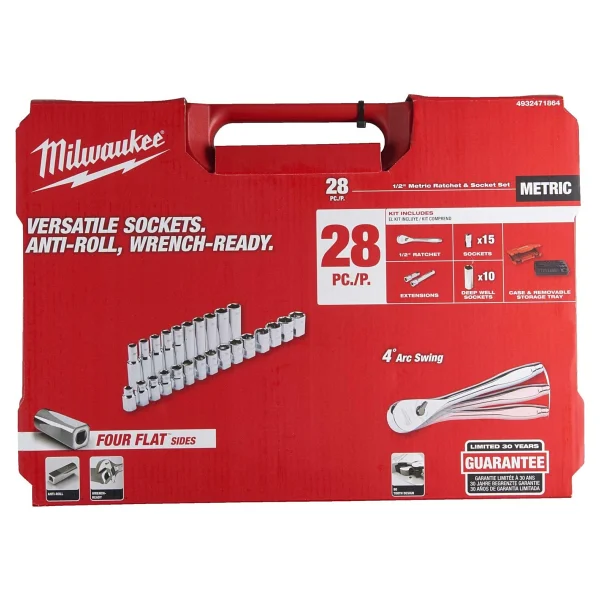 Milwaukee Cırcırlı Lokma Seti 1/2 28 Parça 4932471864 - Görsel 3