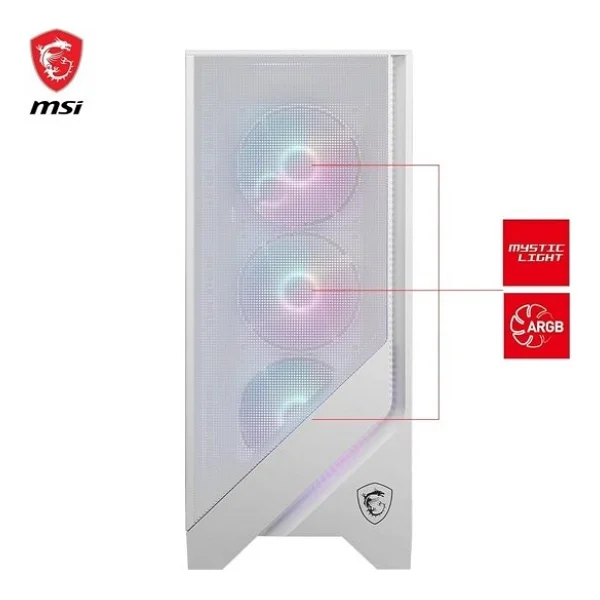 Msı Mag Forge 320r Airflow Argb Fanlı Beyaz Atx Oyuncu Kasası - Görsel 5