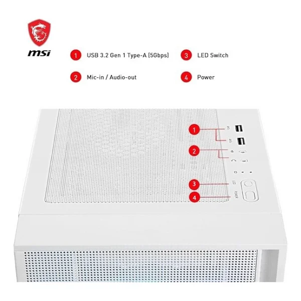 Msı Mag Forge 320r Airflow Argb Fanlı Beyaz Atx Oyuncu Kasası - Görsel 7