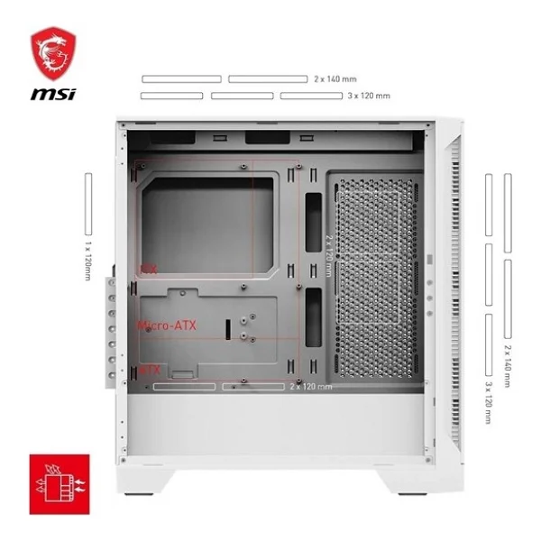Msı Mag Forge 320r Airflow Argb Fanlı Beyaz Atx Oyuncu Kasası - Görsel 8