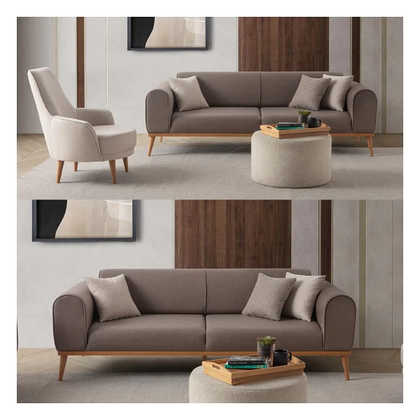 Edsy Home Rebull 3+1 Koltuk Takımı Kahverengi - Görsel 10