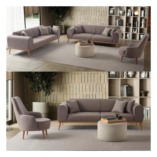 Edsy Home Rebull 3+3+1 Koltuk Takımı Kahverengi - Görsel 7