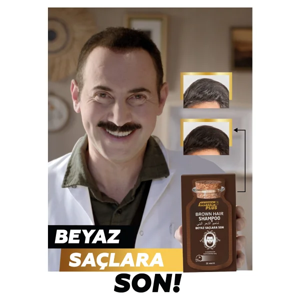 Softto Plus Brown Hair Anında Etkili Beyaz Kapatıcı Koyu Kahverengi Şampuan Boya 25 ml x 10 Adet - Görsel 2