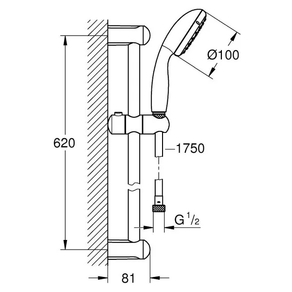 Grohe Tempesta 2759810e 2 Akışlı Sürgülü Duş Seti - Görsel 3
