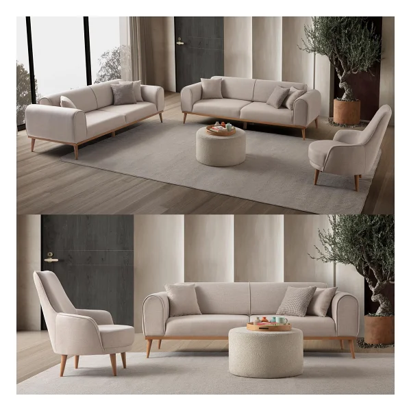 Edsy Home Rebull 3+3+1 Koltuk Takımı Kahverengi - Görsel 10