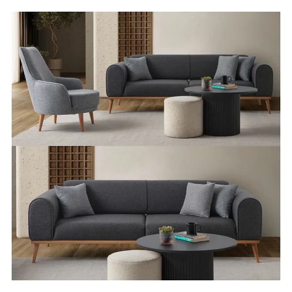 Edsy Home Rebull 3+1 Koltuk Takımı Kahverengi - Görsel 7