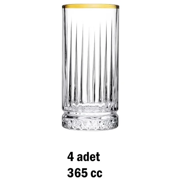 Paşabahçe Elysia Golden Touch 520445 365 Cc 4'lü Meşrubat Bardağı - Görsel 10