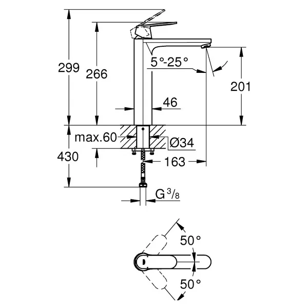 Grohe Eurocosmo XL 23921000 Tek Kumandalı Lavabo Bataryası - Görsel 8
