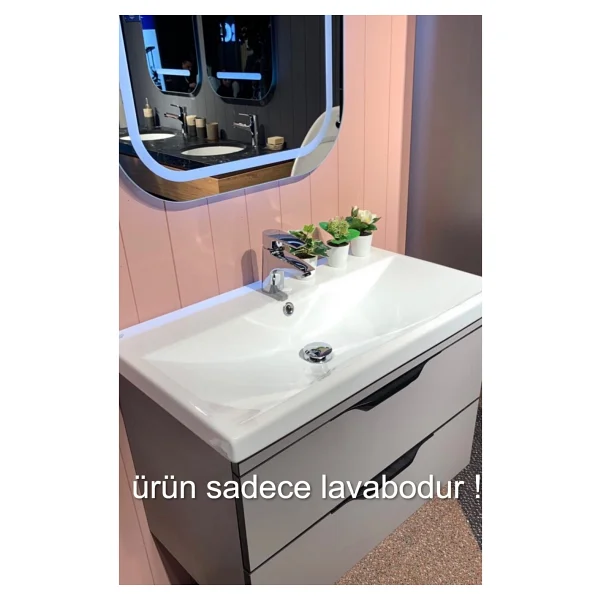 Turkuaz Seramik Elite 70x45 Cm Etajerli Lavabo - Görsel 2