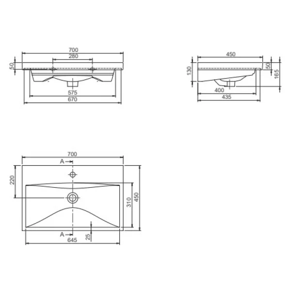 Turkuaz Seramik Elite 70x45 Cm Etajerli Lavabo - Görsel 7