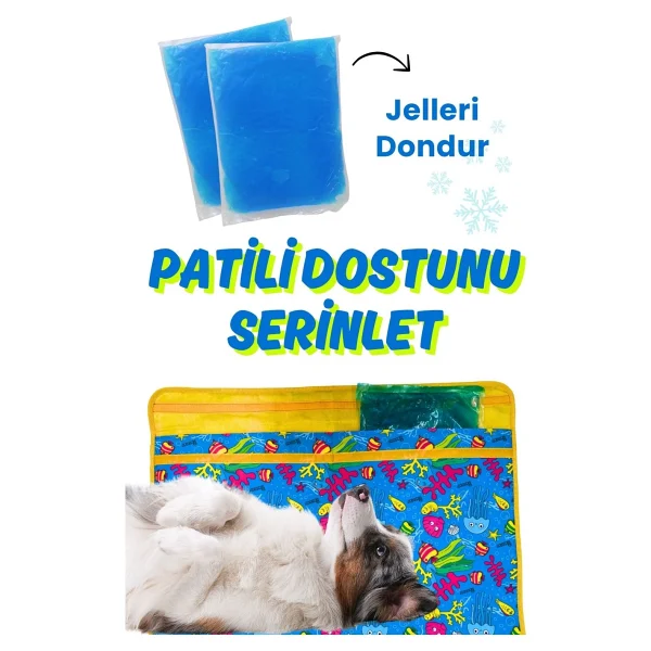 Havhav Serinletici Köpek Minderi 70x50 Cm - 2 Jel Dahil Su Geçirmez Ve Katlanabilir Kumaş - Mavi - 70 X 50 Cm - Görsel 2